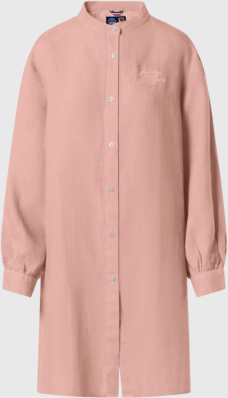 North Sails Hemdblusenkleid aus Leinen Saint-Tropez Coral pink XL