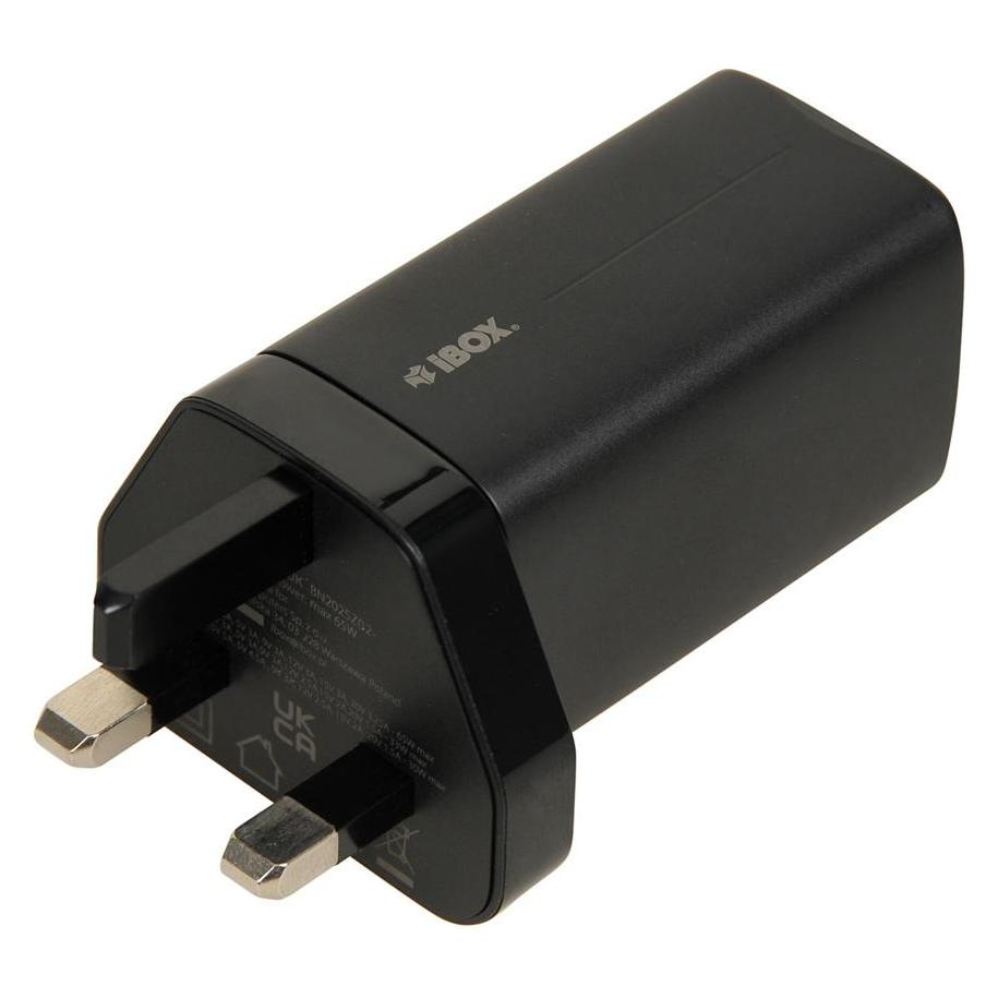 iBox C-65 Schwarz GaN 65W Universal-Ladegerät UK-Stecker (65 W, 5 Ports) (ILUC65BUK)