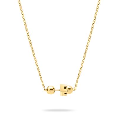 Kette mit Anhänger LIEBESKIND BERLIN "Schmuck Geschenk Edelstahl Halskette Steel Ball", gold (gelbgoldfarben), Halsketten, Damen, Edelstahl, L: 43 B: 2,2mm, B:2,2mm