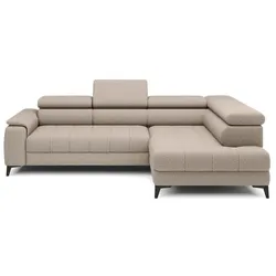 Ecksofa Chivas Stoff Grau Stone