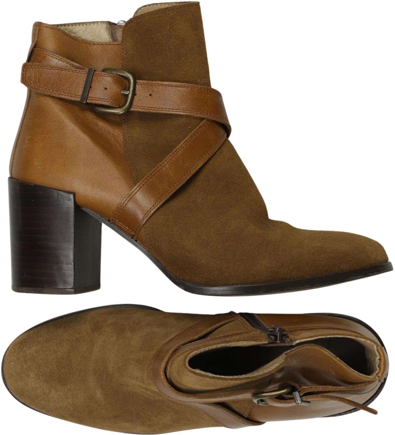KMB Damen Stiefelette, Braun, Gr. EU 38, Leder - Second Hand