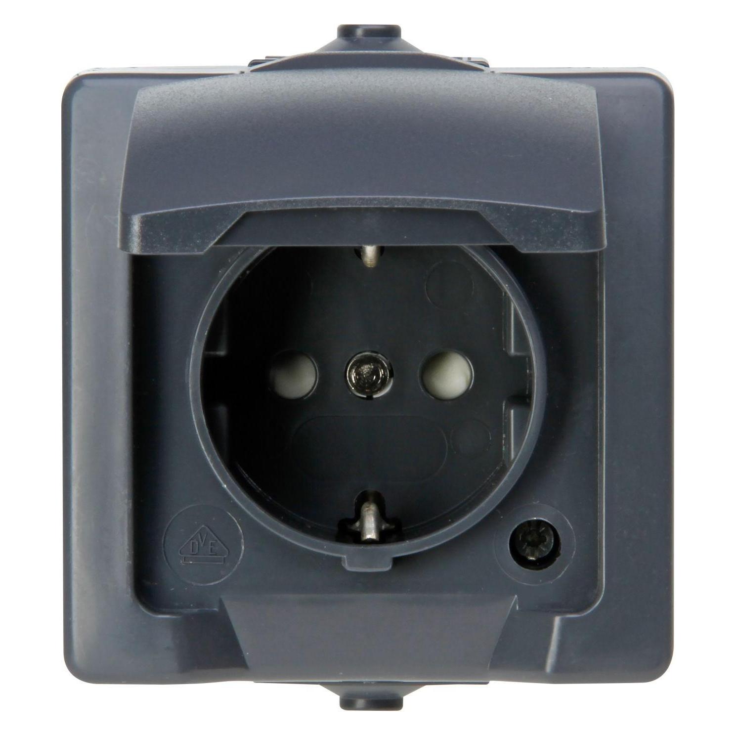 Kopp NAUTIC 1f Schutzkontakt 107815006 Steckdose m.Klappdeckel u.erhöhtem (107815006)