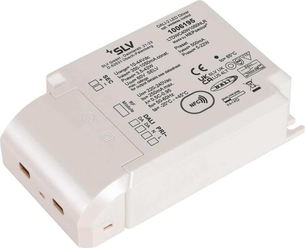 Slv Led Treiber, 40w 500ma Dali Dimmbar Mit Rf-Schnittstelle Led-Treiber Weiß Dali - Vorschaltgeräte