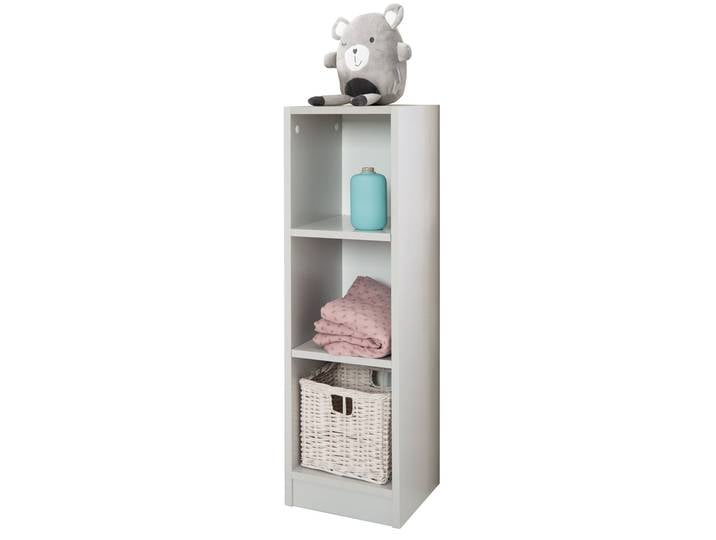 Seitenregal 'Maren 2', passend unter Wickelkommode 'Maren 2', für Kinderzimmer, Lichtgrau, Weiß