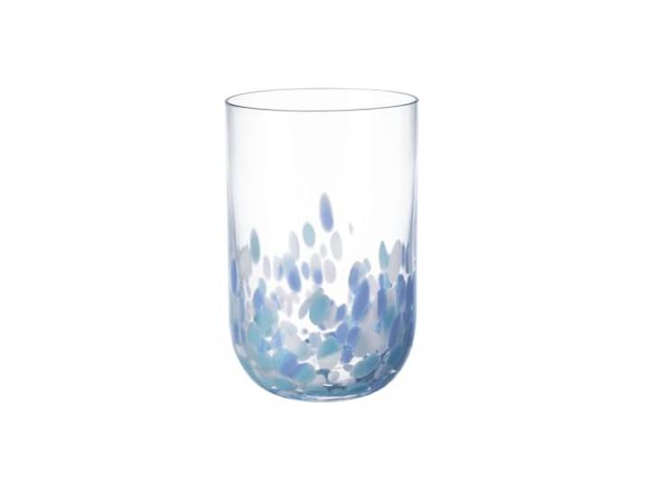 like. by Villeroy & Boch – Like Confetti Aqua Longdrink-Glas, 2er-Set, ca. 300 ml, sanfte Blautöne, Glas mit Confetti-Dekor, spülmaschinengeeignet, Longdrinkgläser aus Glas
