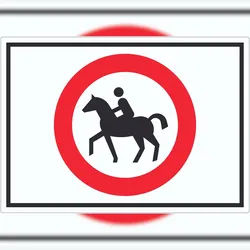 HB-Druck Reiten verboten Symbol Aufkleber A3 (297x420mm)