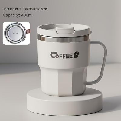 Inspire Daily Merch Hot Selling Insulated Stainless Steel Water Cup, Household Mug With Lid, Anti Drop Design white
