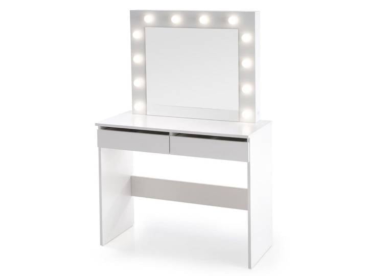 Coiffeuse blanche avec tiroirs et éclairage led