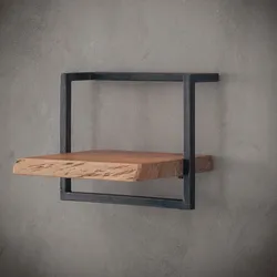 designline »Edge« Massivholz Wandregal Metall/Akazie VI