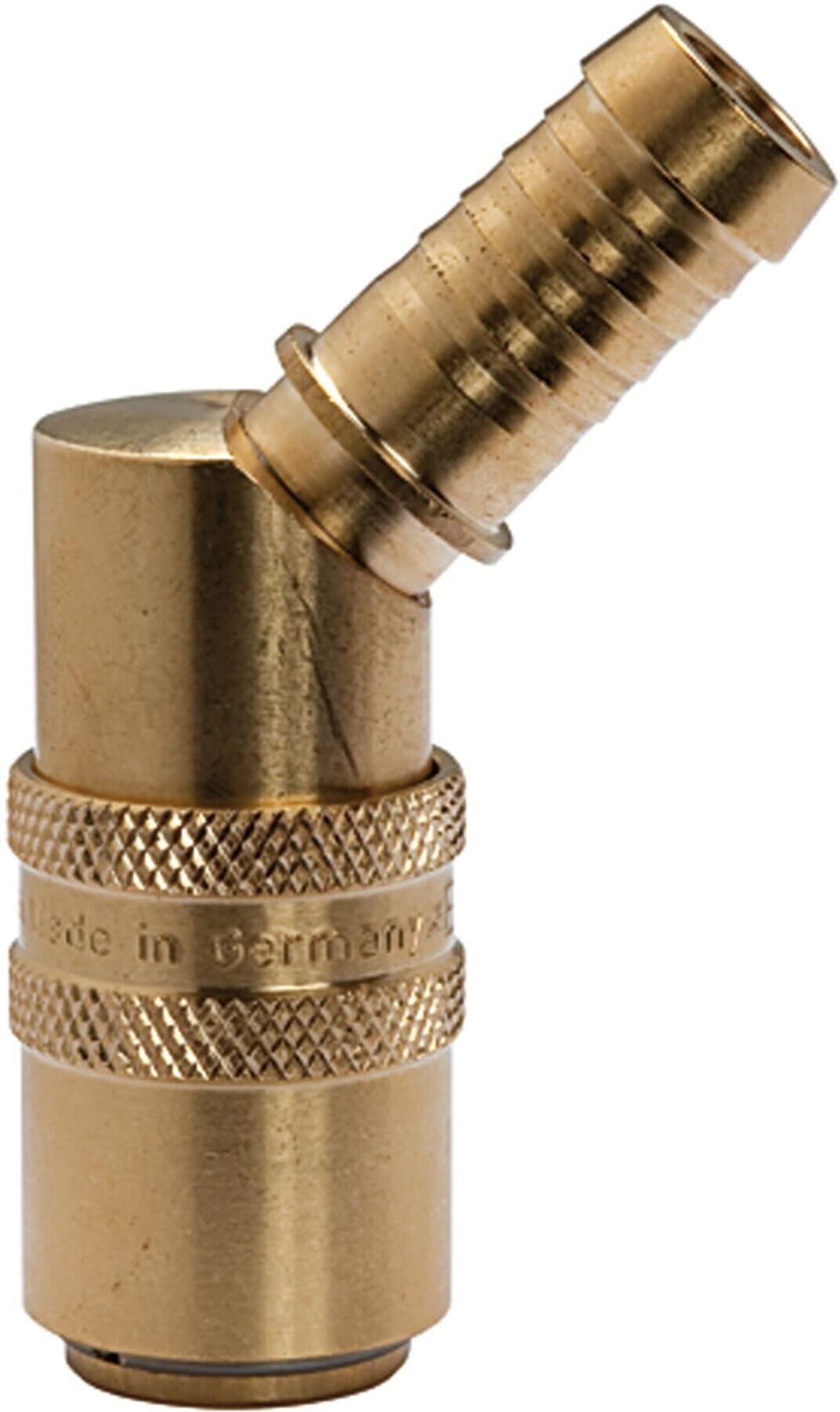 Riegler Temperierkupplung DN 9, Zapfen 13 mm, Absperrventil, Tülle 45° (280.02)
