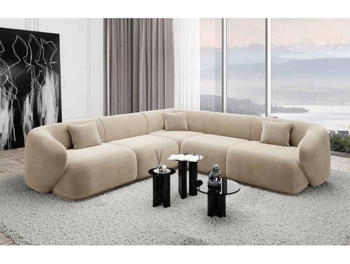 Sofa Dreams Ecksofa Polster Design Samtstoff Sofa Marbella L Form Stoffsofa, Loungesofa