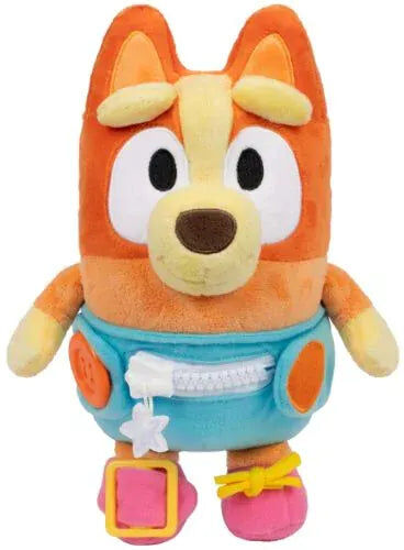 Bluey Plush Dress ; Play Baby Bingo, 10 in Soft Cuddly Companion for Dress-up Learning and Fine Motor Development