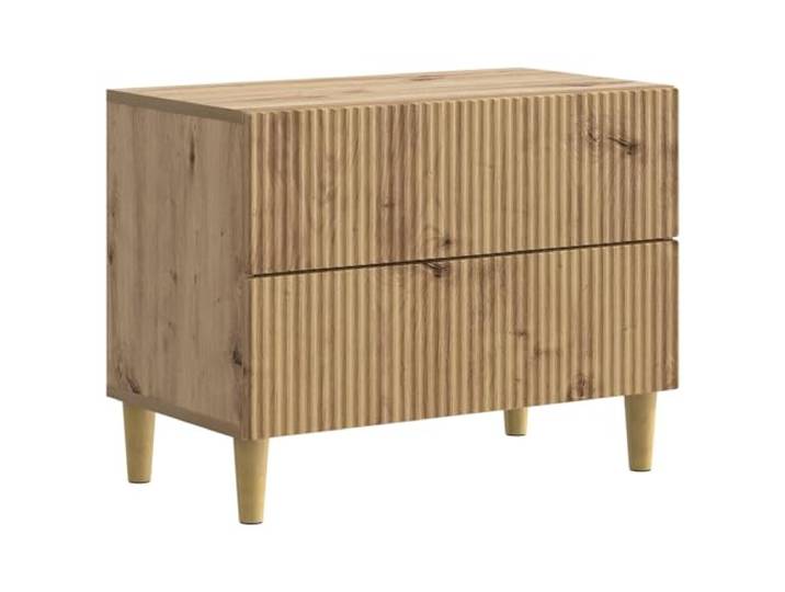 fsahslih Nachttisch Artisan-Eiche 62x34,5x48cm Holzwerkstoff 2 Schubladen Kompakter Beistelltisch fürs Schlafzimmer mit braunen Beinen und zwei leichtgängigen Schubladen für meisterhafte Ordnung.