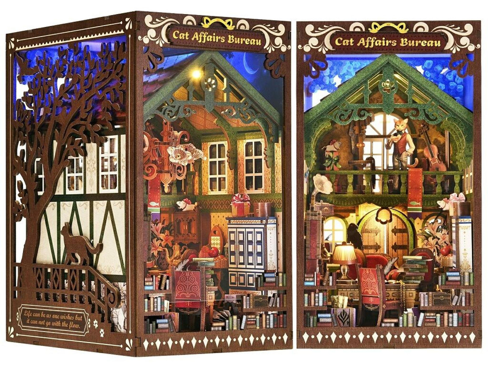 2Kids Toys 3D-puzzel Miniatuurhuisje Boekensteun voor Kattenliefhebbers