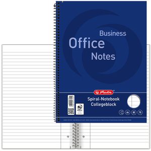 Herlitz Collegeblock 100050246 Office, A4, Innenrand, 70 g/m², 80 Blatt, liniert