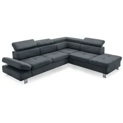 Exxpo by Gala Ecksofa mit Funktion Fiji Stoff Grau Steel