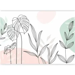 Artgeist, Tapete, Fototapete - Leaves in Pastels (400 x 280 cm)