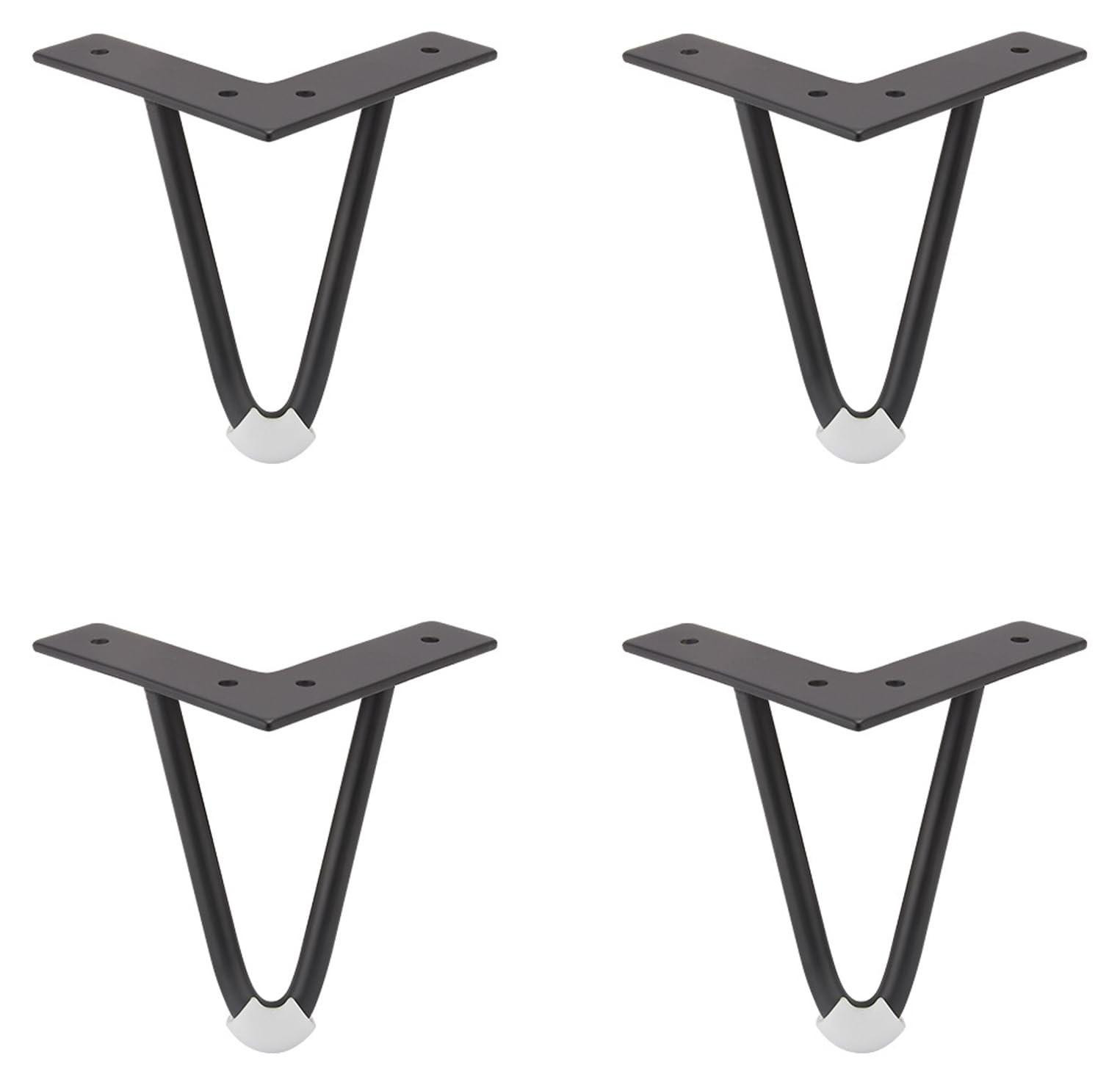 Set van 4 zwarte haarspeld tafelpoten van 15 cm