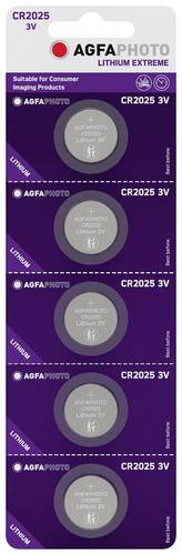AgfaPhoto Knopfzelle CR2025 3V 5 St. Lithium