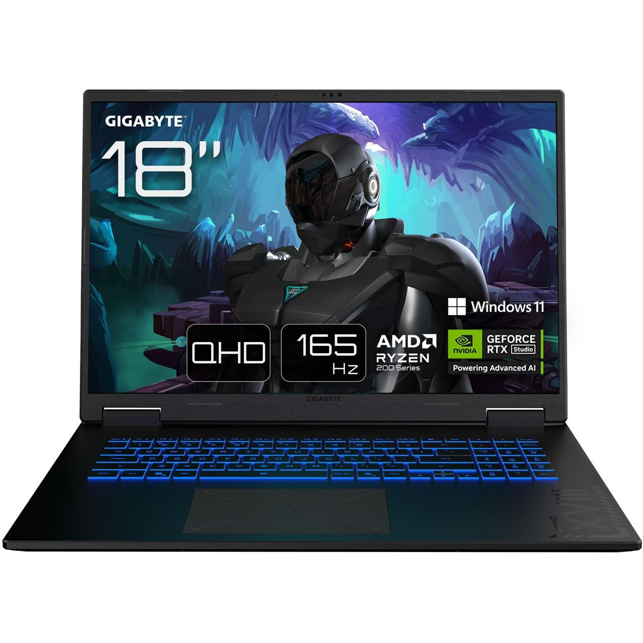 18" (45,72cm) Gigabyte Gaming A18 3VHK3DEC64SH, Black Steel Gaming Laptop, Ryzen 7 260, RTX 5060