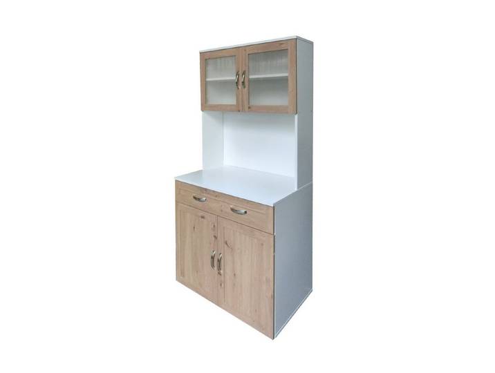 HTI-Living Küchenbuffet Küchenbuffet mit Glasteil Weiß Artisaneiche Blanca (Stück, 1-St., 1 Küchenschrank) Küchenschrank