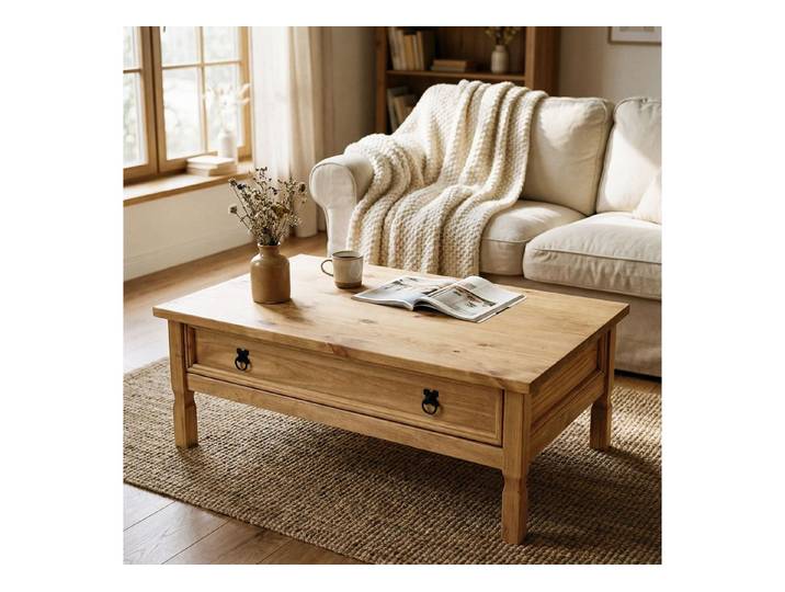 IDIMEX Couchtisch TEQUILA, Couchtisch Wohnzimmertisch Sofatisch Mexico Stil Kiefer Landhaus