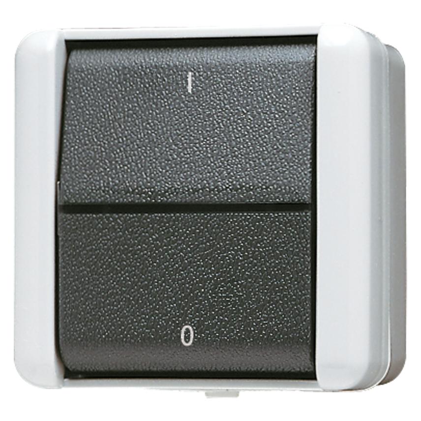 JUNG Wippschalter WG 800 gr glz AP IP44 3p 803W (803W)