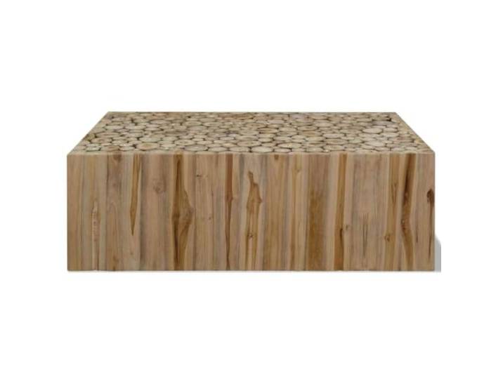 Teakholz Couchtisch 90 x 50 x 30 cm Beistelltisch, Tischplatte aus Holzscheiben, bereits montiert, ohne Montage, robust und stabil