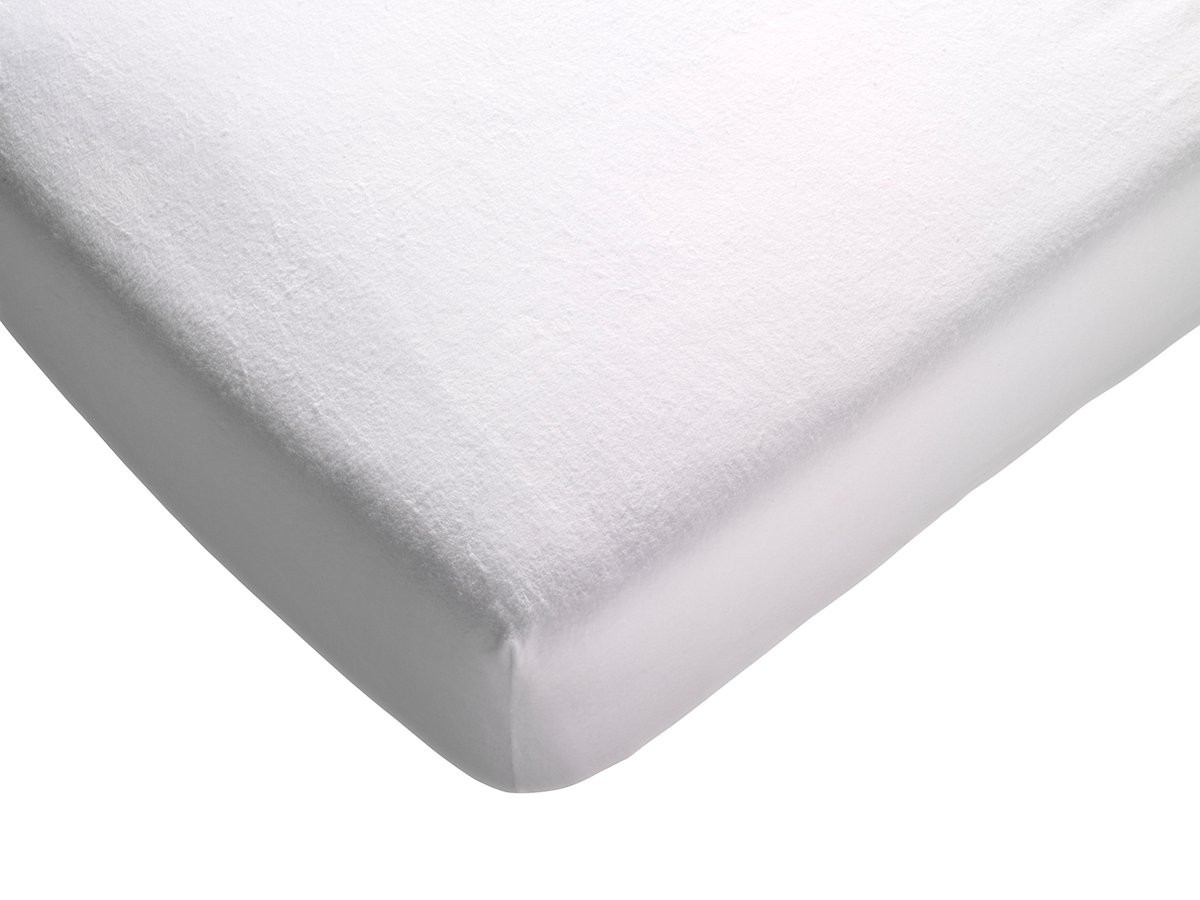 Polydaun Molton Hoeslaken voor Splittopper, Wit, 180 x 200 cm