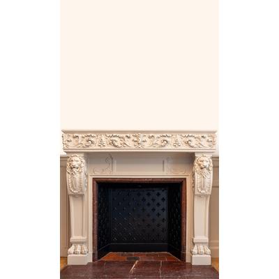 Vliestapete LIVING WALLS "Fototapete Kamin Antik Beige - Wandtapete 3D-Optik", natur, B:1,59m H:0,02m L:2,8m, Vlies, Tapeten, Realistische Fototapete mit antikem Kamin in 3D-Optik