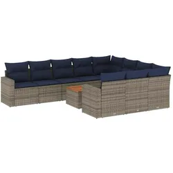 vidaXL, Gartenlounge, Laburella (2er Armsofa + 6x Mittelmodule + 2x Eckmodule + Tisch)