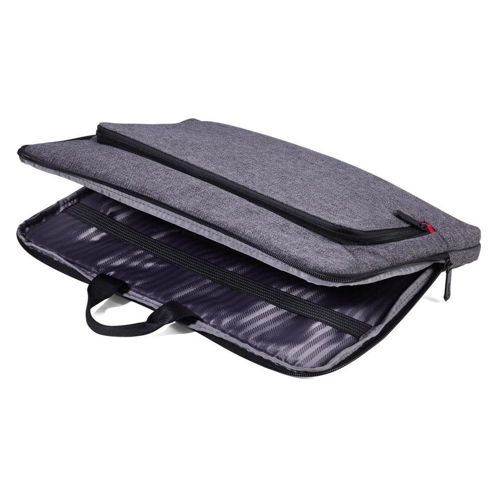 Troika MON CARRY Portfoliotasche mit Reissverschluss mit Elastikband, grau/schwarz (13", Universal) (IPC70/GY)