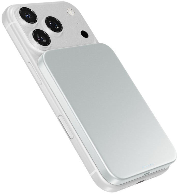 Epico 15W UltraPack EM51 5000 mAh Slim Alu Mag+ Power Bank - m. USB-C - Qi2 / MagSafe Kompatibel - Silver