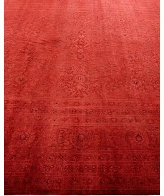 Overton "Fine Vibrance, One-of-a-Kind Hand-Knotted Area Rug - Red, 9' 1"" x 12' 8"" - 9' 1"" x 12' 8"""