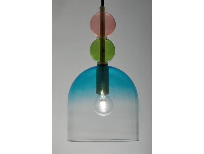 Suspension Murano type A Ø 16cm Vert/Bleu/Rose foncé/Multicolore Câble ABS, douille ABS, baldaquin aluminium, boîtier luminaire aluminium