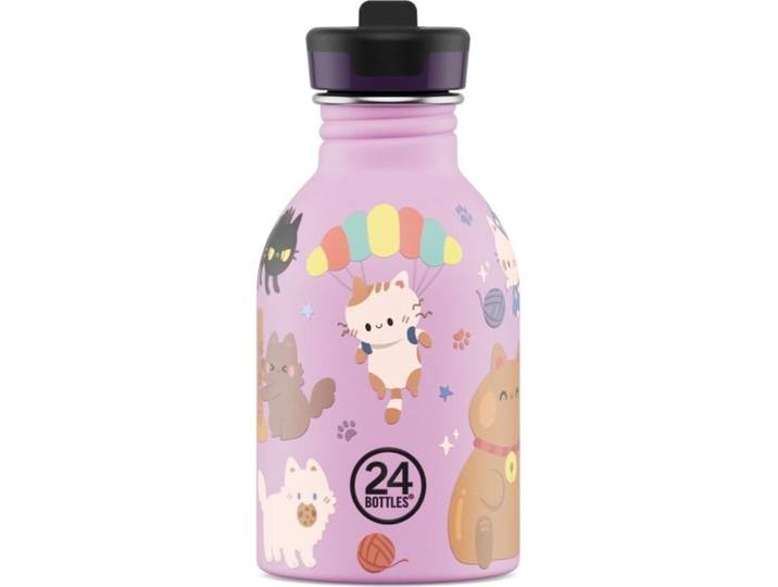 Trinkflasche 24 Bottles H 13.7 m Meow Friends Edelstahl 250 ml Spülmaschinenfest - Trinkflasche