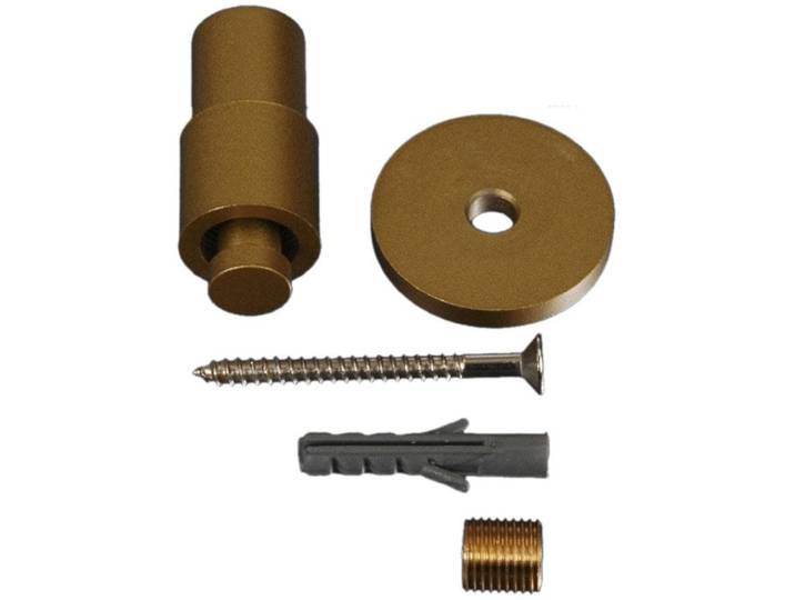 Deckenträger für Gardinenstangen LIEDECO Power , grau (messingfarben), L:4,5cm Ø:2cm, Gardinenstangenhalterungen, Deckenträger für Gardinenstangen, für Gardinenstangen Ø 20 mm