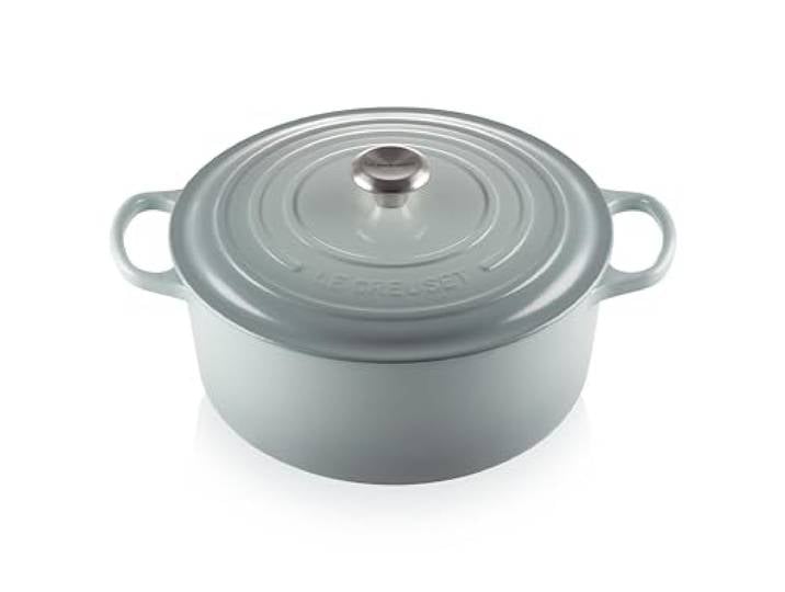 Le Creuset Signature Schmortopf aus emailliertem Gusseisen, rund, mit Deckel, 9 Quart, Meersalz