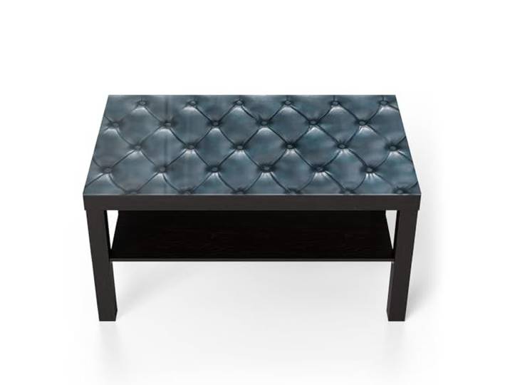 DEQORI Glastisch schwarz groß 90x50 cm Motiv Elegantes Chesterfield ausgefallener Beistelltisch aus Glas Hochglanz Couchtisch fürs Wohnzimmer moderner Couch Tisch mit Design