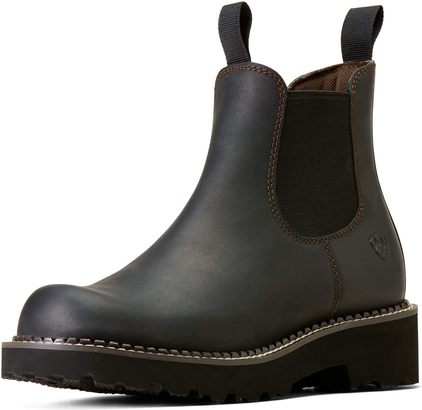 Women's Fatbaby Chelsea Cowgirl Boots in Black Deertan Gore, Size: 9 B / Medium by Ariat