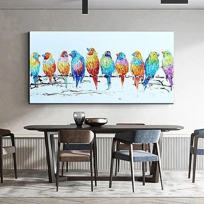 Handgefertigte handgemalte Wandkunst, modernes großes abstraktes Wellensittich-Gemälde, abstrakte Wellensittich-Kunst, Wellensittich-Kunstwerk, Wellensittich-Gemälde auf Leinwand, abstraktes