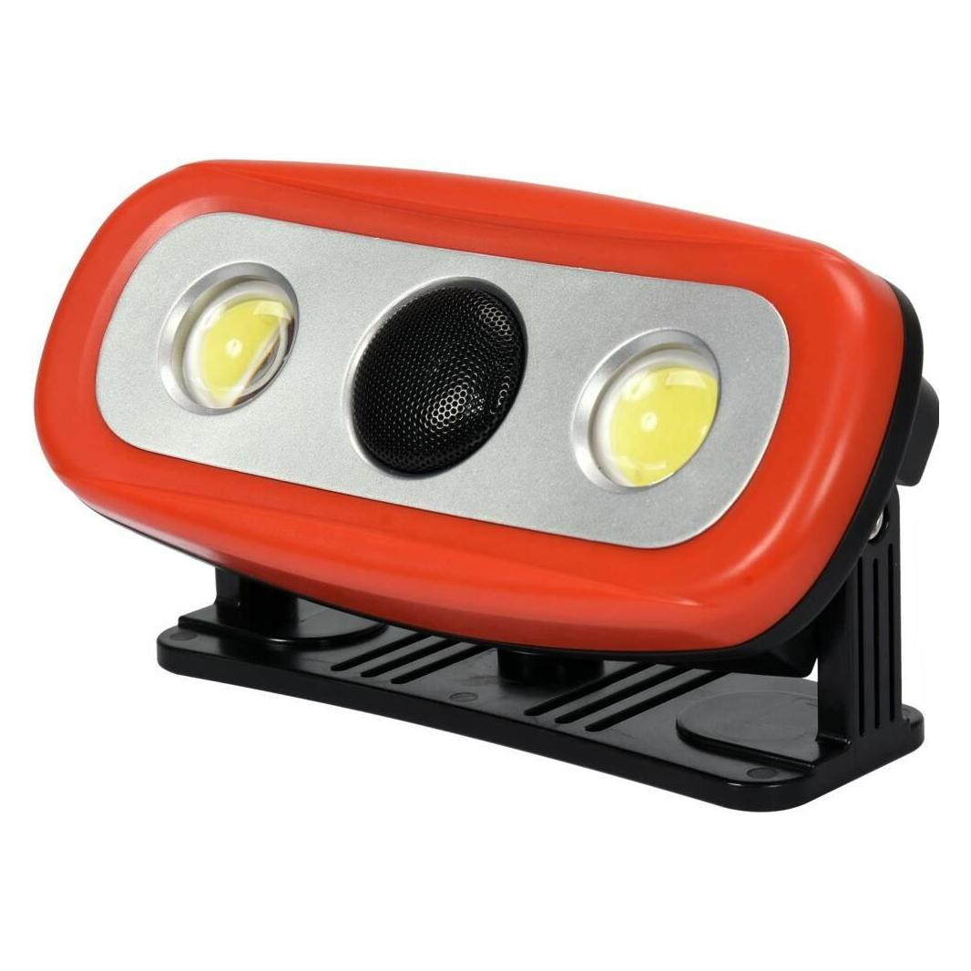 Yato 3in1 LED Baustrahler Campinglampe Akku Arbeitsleuchte 2000lm Tragbar | Bluetooth Lautsprecher Musikb (2000 lm) (YT-81808)