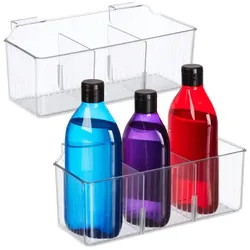 Relaxdays Schranktür Organizer 3 Fächer 2er Set Transparent