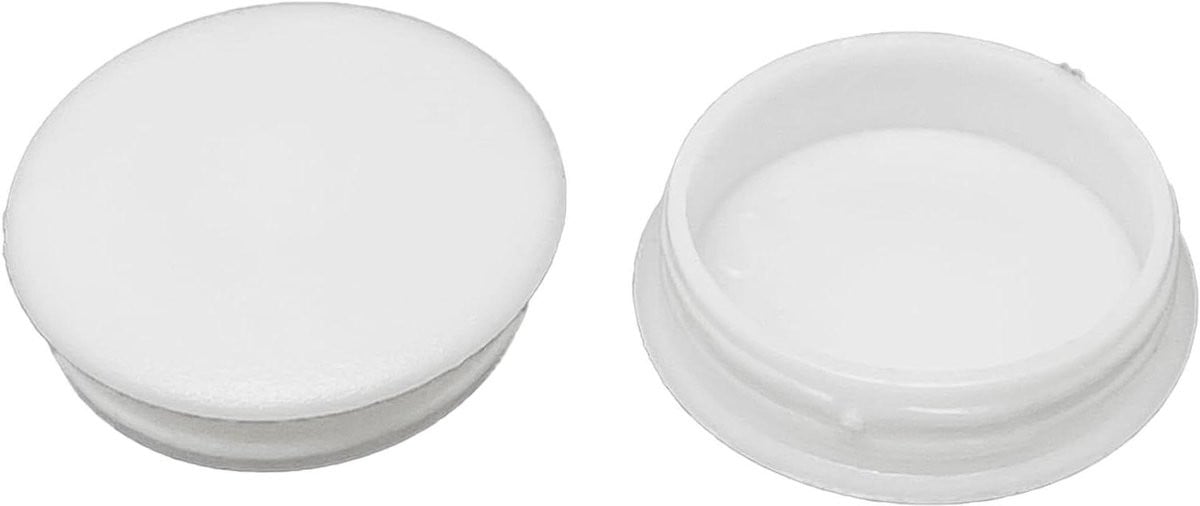 50 stuks Ronde Knop Pluggen Wit - 25mm - Schroefdoppen voor het afwerken van gaten