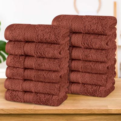 Superior Atlas Cotton Plush Heavyweight Face Towel Washcloth Set of 12