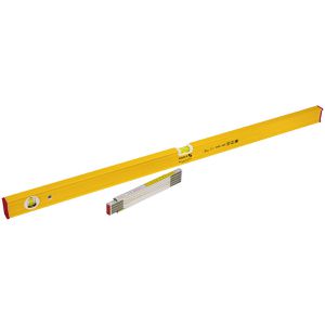 Stabila Wasserwaage 20280, Type 80 AS BONUS PACK, 100cm, 2 Libellen, inkl. 2m Zollstock