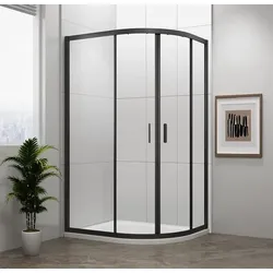 Polysan Easy Black Duschkabine Asymmetrisch 100x80 cm EL2915B