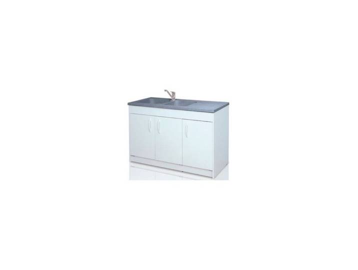 Meuble sous évier KIT en 120cm blanc GENTE 2 portes (sans évier)