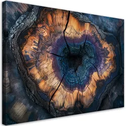 LEINWANDBILD Ringe in einer Baumstamm-Abstraktion 100x70cm