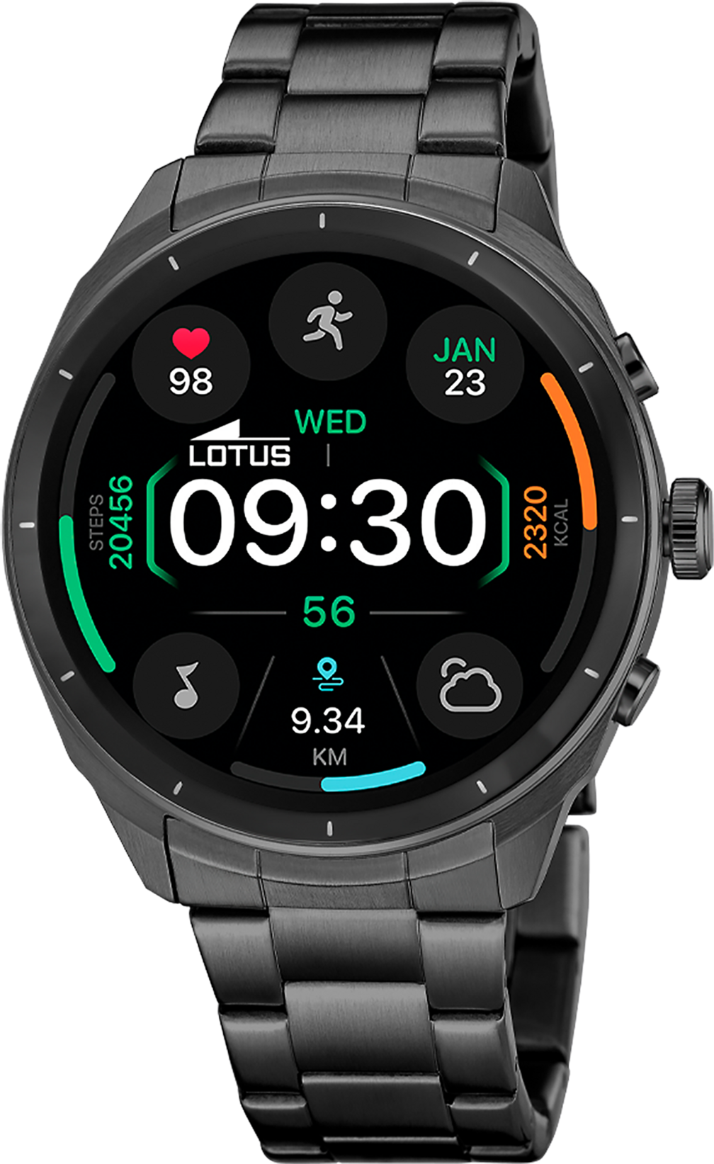 Smartwatch LOTUS "Smartwatch", schwarz (schwarz, schwarz), Smartwatches, Herren, Smartwatch, Armbanduhr,Herrenuhr,Bluetooth,Steuerung der Smartphone-Kamera,Wecker